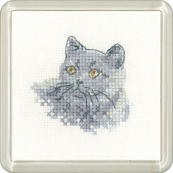 Set Per Punto Croce Heritage Aida "British Blue (A)"", Schema Contato, CFBB1394-A, Formato Sottobicchiere 7,5X7,5Cm"-image