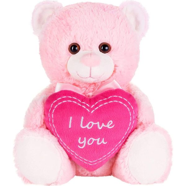 Brubaker Orsetto Di Peluche Con Cuore Rosa - Ti Amo - 25 Cm - Orsetto Di Peluche Con Cuore - Peluche Rosa-image