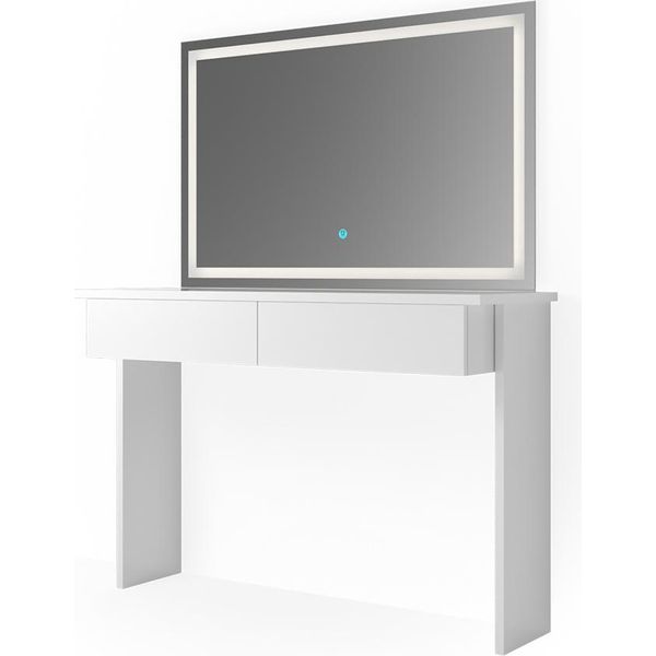 Vicco Tavolo Da Toeletta Azur, 120 Cm Con Specchio A Led, Bianco-image