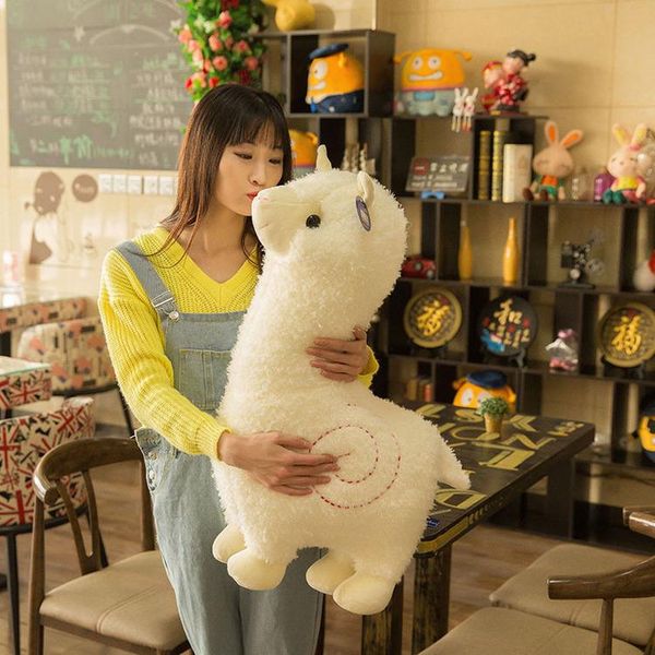 55 Cm Peluche Alpaca Realistico Peluche Alpaca Cammello, Bianco-image