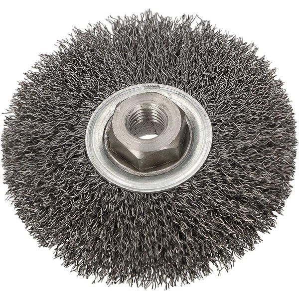 Spazzola A Disco Kotarbau® 100 Mm Con Filo D'acciaio Aggraffato M14 Per Smerigliatrici Angolari-image
