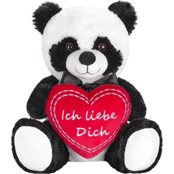 Brubaker Orsetto Di Peluche Panda Con Cuore Rosso - Ti Amo - 25 Cm - Peluche Orso Panda - Peluche Orsetto Di Peluche Orsetto Di Peluche - Peluche Bianco Nero-image