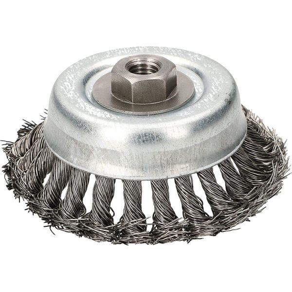 Kotarbau® Spazzola A Tazza 120 Mm Con Filo Annodato M14 Per Smerigliatrici Angolari-image