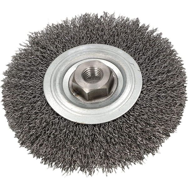 Spazzola A Disco Kotarbau® 120 Mm Con Filo D'acciaio Aggraffato M14 Per Smerigliatrici Angolari-image