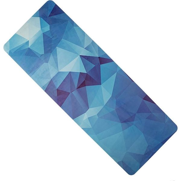 Yate Tappetino Yoga In Gomma Naturale, Motivo K, 1 Mm - Cristallo Blu-image