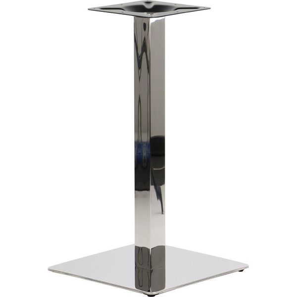 Base Per Tavolo In Acciaio Inox SH-3002-1, Per Ufficio, Hotel, Ristorante, Dimensioni 40X40X72 Cm, Acciaio Inox Lucido-image
