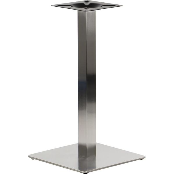 Base Per Tavolo In Acciaio Inox SH-3002-1, Per Ufficio, Hotel, Ristorante, Dimensioni 40X40X72 Cm, Acciaio Inox Spazzolato-image