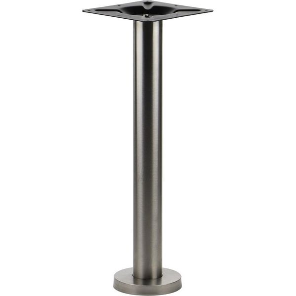 Base Da Tavolo In Metallo SH-3018-1/S, Montaggio Direttamente A Terra, Acciaio Inox Spazzolato, Dimensioni 17,5X72,5 Cm-image