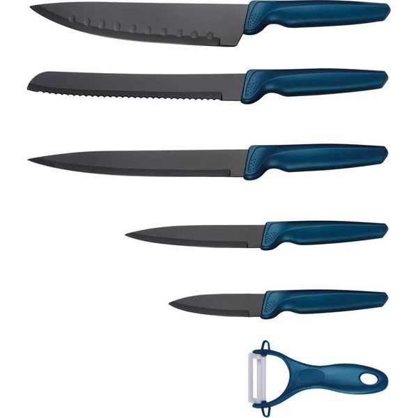 Set Di Coltelli Michelino 6 Pezzi (5 Coltelli E 1 Pelapatate) Lame Affilate In Acciaio Inox Coltello Da Cucina Coltello Da Intaglio Benzina-image