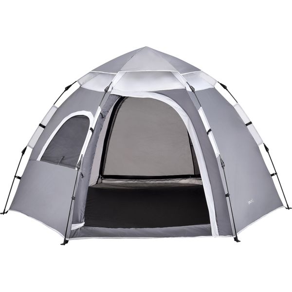 Tenda Da Campeggio 'Nybro' Per 2-3 Persone 240 X 205 X 140 Cm Grigio Scuro / Grigio Chiaro-image