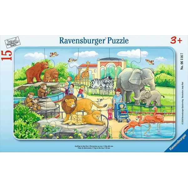 Ravensburger Puzzle Ausflug In Den Zoo, Rahmenpuzzle, Kinderpuzzle, Legespiel, Kinder Spiel, Puzzlespiel, 15 Teile, 06116 7-image