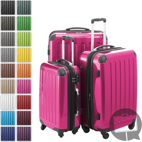 Hauptstadtkoffer - Alex - Set Di Valigie 3 Dimensioni Trolley A Guscio Rigido Espandibili, 4 Ruote, Set Di Valigie Da Viaggio A Guscio Rigido Lucido, Valigie Da Viaggio Espandibili, Magenta-image