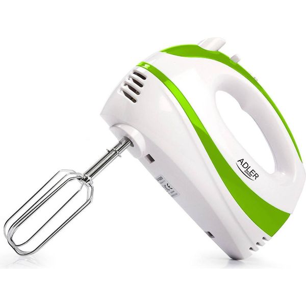 Adler | Ad 4205 G | Miscelatore | Miscelatore A Mano | 300 W | Numero Di Velocità 5 | Modalità Turbo | Bianco/Verde-image