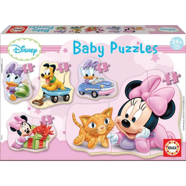 Educa Baby Puzzle - Baby Minnie - 5 Progressive Puzzles From 3 To 5 Pieces-image