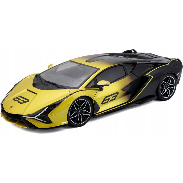 Bburago 18-11100 - Modellino Auto - Lamborghini Sian Fkp 37 (Giallo-Nero, Scala 1:18)-image