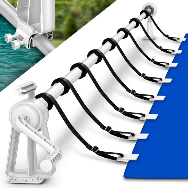 Tillvex Avvolgitore Per Piscina 1,05 - 6,15 M | Sistema Di Avvolgimento Per Telo Solare | Avvolgitore Per Telo E Copertura Per Piscina | Cinghie Incluse-image
