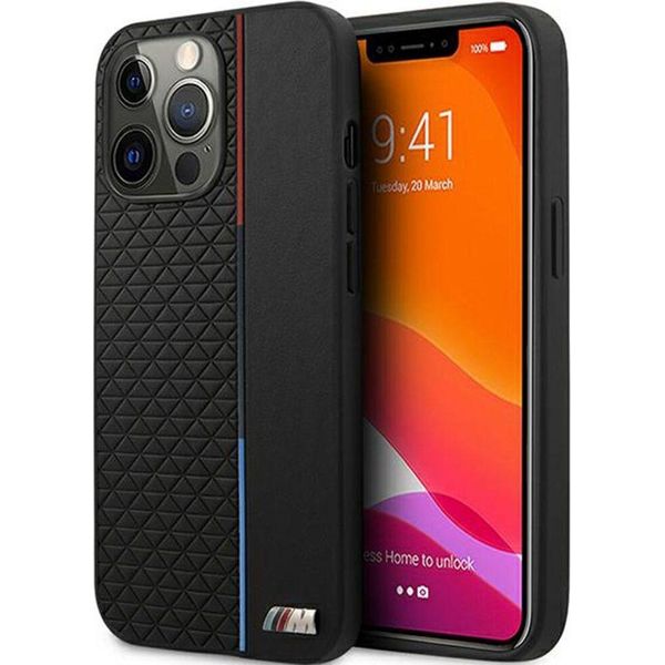 Etui Bmw Bmhcp13Xtrtbk Iphone 13 Pro Max6,7 Czarny/Nero Custodia Rigida M Collection Triangoli-image