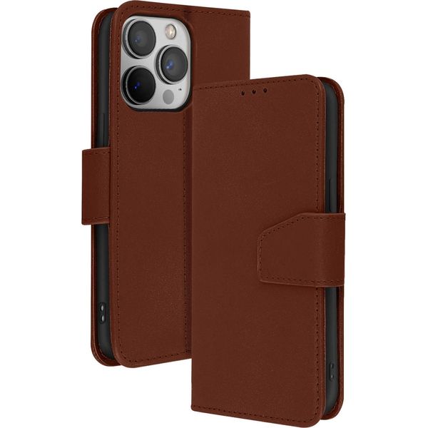 Avizar, Iphone 13 Pro Custodia In Pelle Premium Con Funzione Stand, Marrone-image
