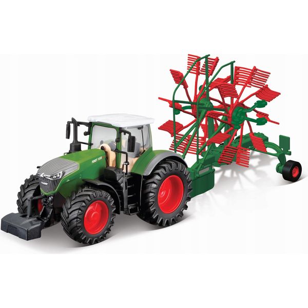 Bburago 18-31665 - Trattore - Fendt 1050 Vario Con Voltafieno (10Cm)-image