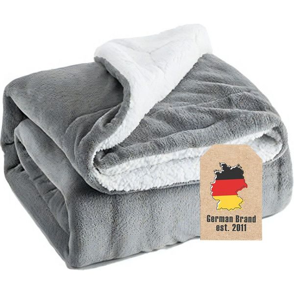 Intirilife Morbida Coperta Sherpa In Grigio - Soffice Coperta Calda Come Coperta Da Divano Coperta Per Interni E Per Esterni Coperta Extra Morbida-image