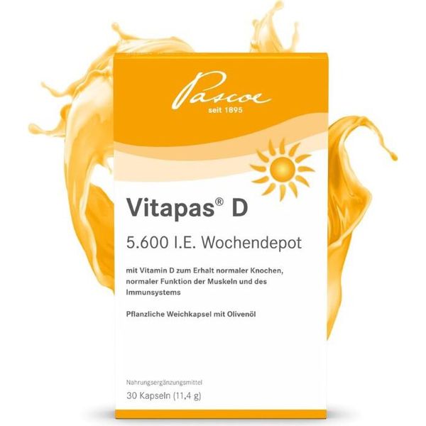 Vitapas D 5600 U.I. Capsule Settimanali Per Il Mantenimento Di Ossa Normali, Normale Funzione Muscolare E Sistema Immunitario, 30 Capsule-image