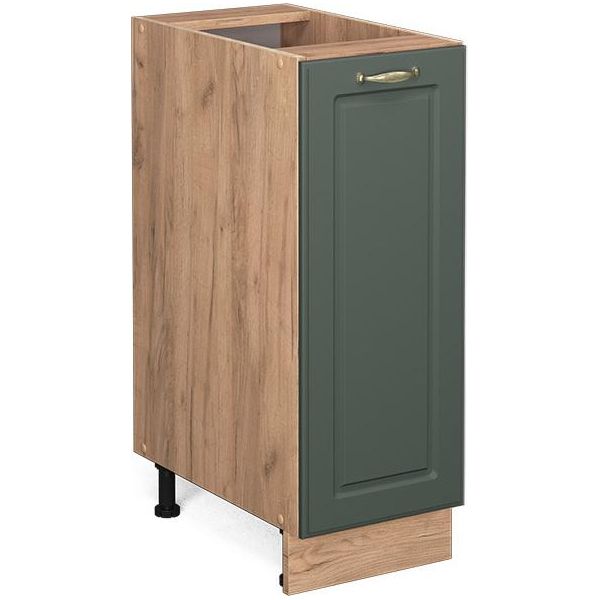 Vicco Armadio Cucina Dispensa Alto Fame-Line, 30 Cm Senza Piano Di Lavoro, Verde-Oro Country House/Quercia Dorata-image