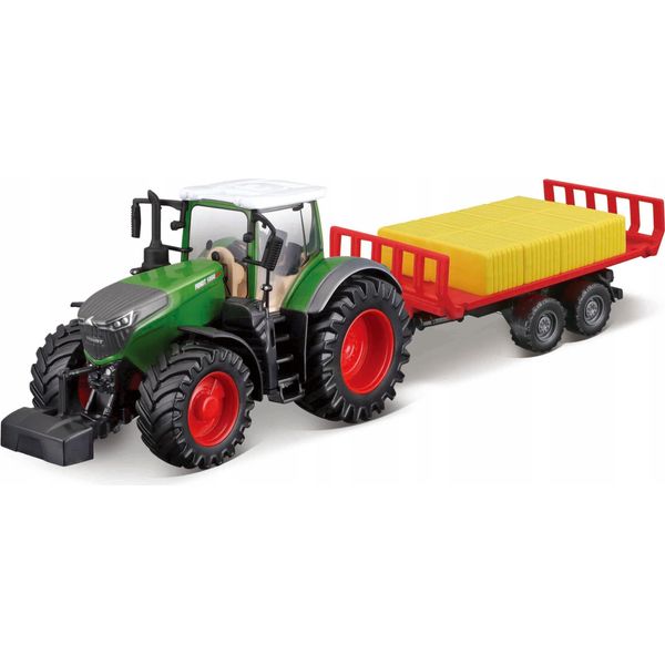 Bburago 18-31674 - Trattore - Fendt 1050 Vario Con Trasportatore Di Balle Di Fieno (10Cm)-image