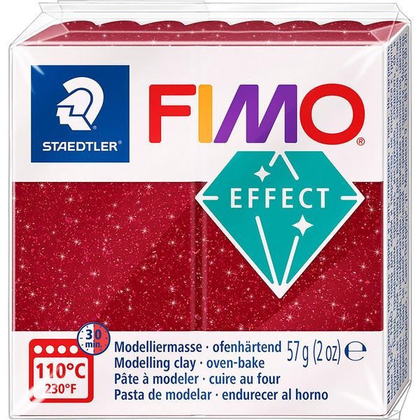 Fimo 8010-202 Argilla Da Modellare Fimo Effect, Rosso Galassia, 57 G-image