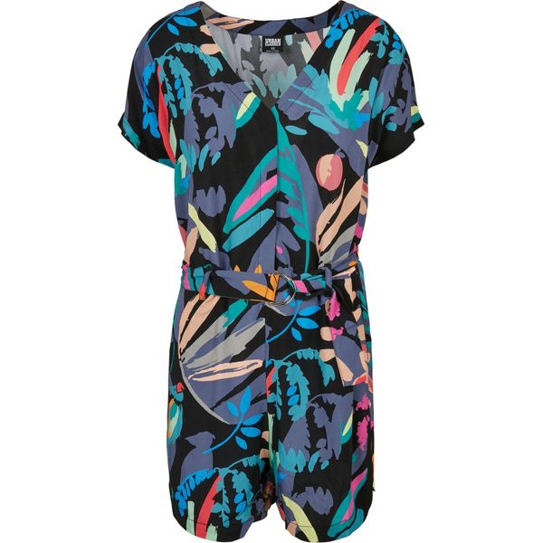 Tuta Da Donna Urban Classics Ladies Short Viscose Belt Jumpsuit Blackfruity - Xxl-image