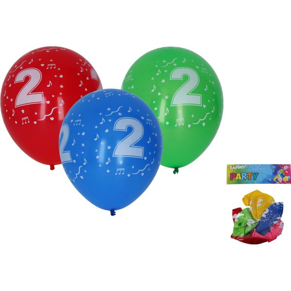 Pallone Gonfiabile 30 Cm - Set Di 5, Con Il Numero 2-image