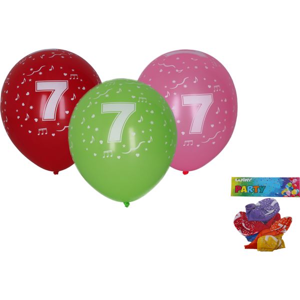 Pallone Gonfiabile 30 Cm - Set Di 5, Con Il Numero 7-image