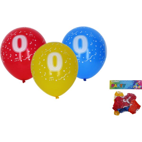 Pallone Gonfiabile Da 30 Cm - Set Di 5, Con Il Numero 0-image