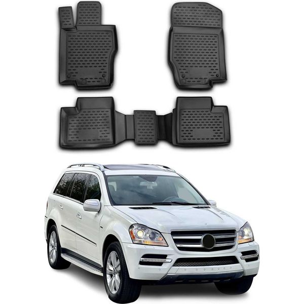 2006-2012 Mercedes Classe Gl X164 Tappetini Tpe Nero 4 Pz-image