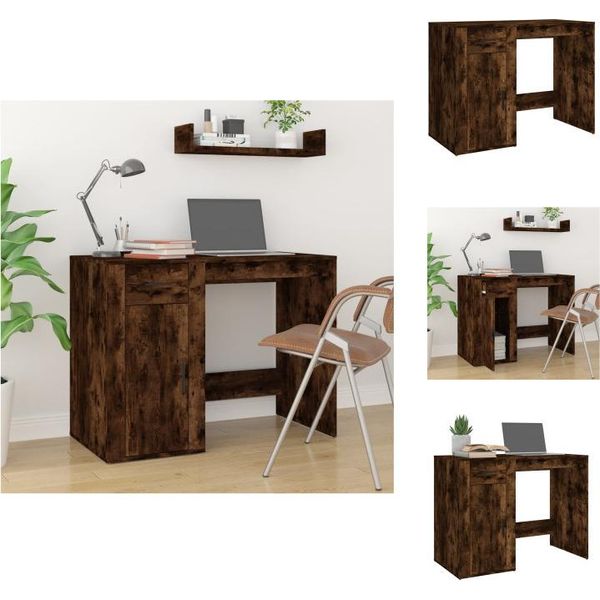 Vidaxl Scrivania Rovere Fumé 100X49X75 Cm Materiale A Base Di Legno - Scrivanie-image