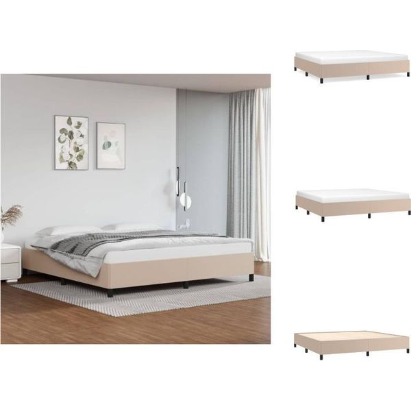 Vidaxl Struttura Letto Cappuccino-Marrone 200X200 Cm In Pelle Finta - Letti & Strutture Letto-image