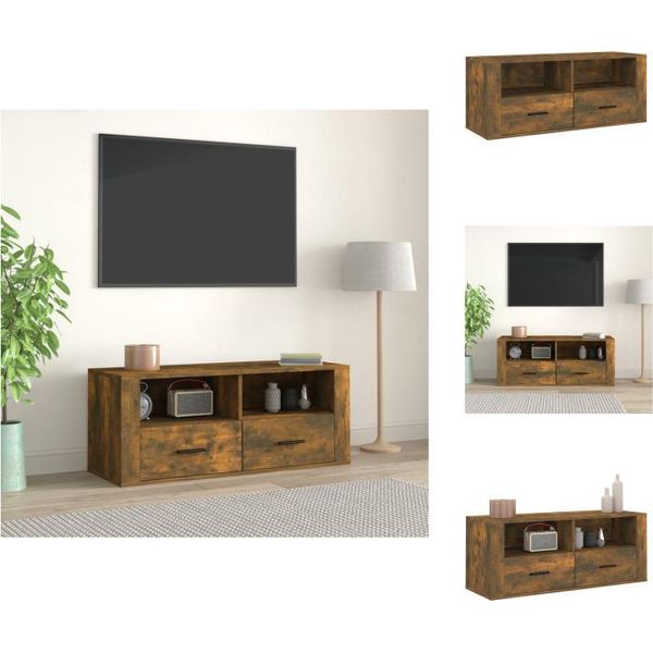 Mobile Tv Vidaxl Rovere Fumé 100X35X40 Cm Materiale A Base Di Legno - Mobili Tv-image