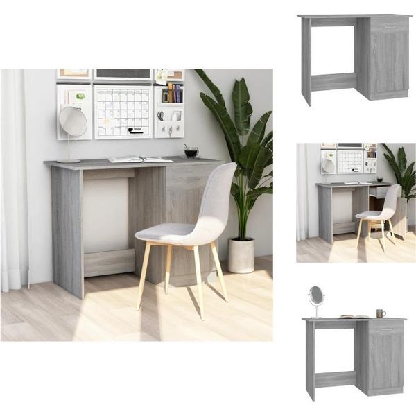 Vidaxl Scrivania Grigio Sonoma 100X50X76 Cm In Legno - Scrivanie-image