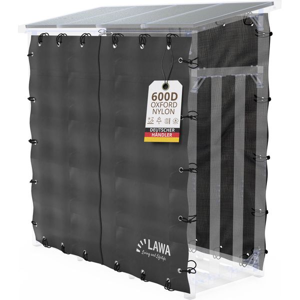 Telone Per Rastrelliera Per Legna Da Ardere Lawa 182X177 + 182X164 Copertura Per Rastrelliera Per Legna Da Ardere Con Cerniera Riparo Per Legna Telone-image