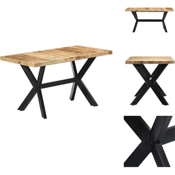 Vidaxl Tavolo Da Pranzo 140 X 70 X 75 Cm In Legno Massiccio Di Mango Grezzo - Tavoli Da Pranzo-image