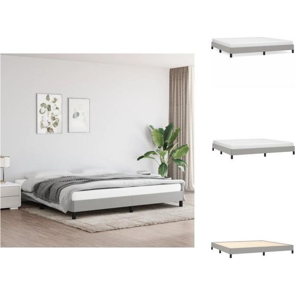 Vidaxl Struttura Letto Grigio Chiaro 200X200 Cm In Tessuto - Letti E Strutture Letto-image