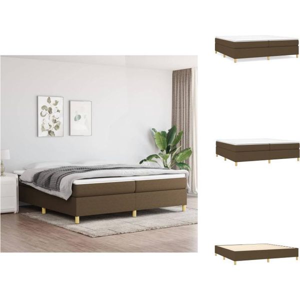 Vidaxl Letto A Molle Insacchettate In Tessuto Marrone Scuro 200X200 Cm - Letti E Strutture Letto-image