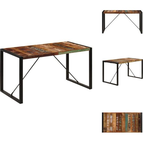 Vidaxl Tavolo Da Pranzo 140X70X75 Cm In Legno Massiccio Antico - Tavoli Da Pranzo-image