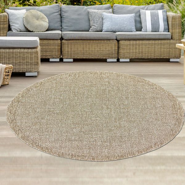 Tappeto Per Interni Ed Esterni In Juta Naturale Dimensioni - 120 Cm Rotondo-image