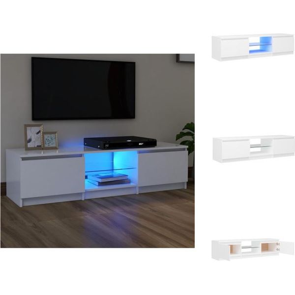 Vidaxl Mobile Tv Con Luci Led Bianco 140X40X35,5 Cm - Mobili Tv-image