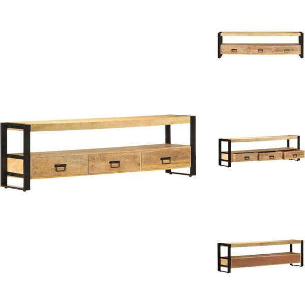 Mobile Tv Vidaxl 150 X 30 X 45 Cm In Legno Massiccio Di Mango - Mobili Tv-image
