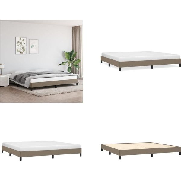 Vidaxl Struttura Letto Taupe 200X200 Cm In Tessuto - Struttura Letto - Cornici Letto - Struttura Letto - Letto-image
