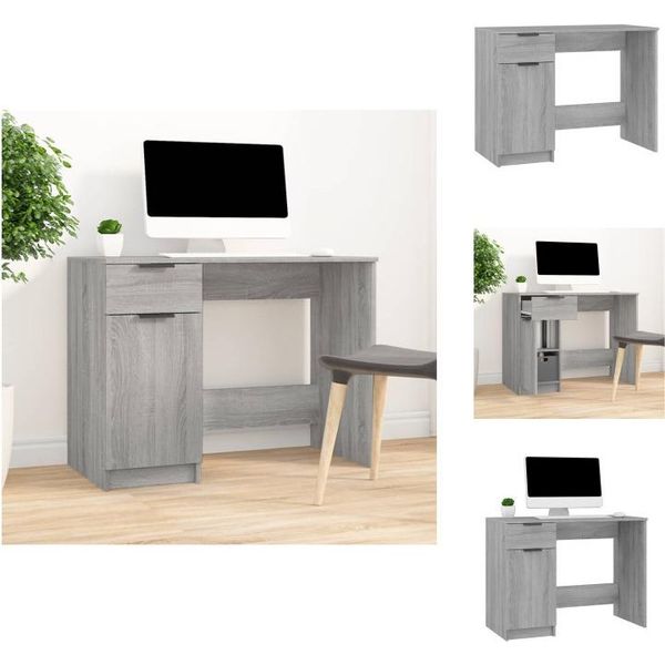 Vidaxl Scrivania Grigio Sonoma 100X50X75 Cm In Legno - Scrivanie-image