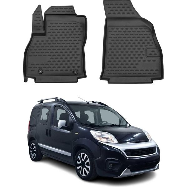 2008-2021 Fiat Fiorino Qubo Tappetini Tpe Nero 2 Pz-image