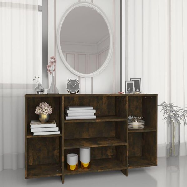 Vetrina Durevole Credenza Rovere Fumé 120X30X75 Cm Materiale A Base Di Legno - Cassettiere Octo8790058 1Pacco-image