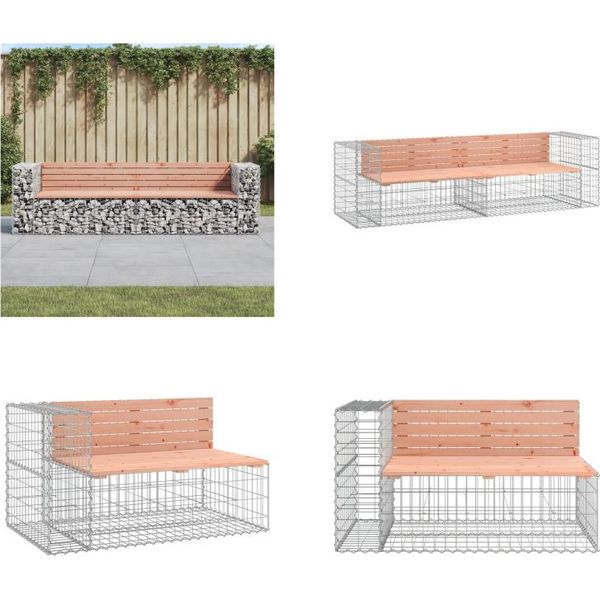 Vidaxl Panca Da Giardino Gabion 244X71X65,5 Cm In Legno Massiccio Di Abete Douglas - Panca Da Giardino - Panche Da Giardino - Panca Da Esterno - Panca Da Esterno-image